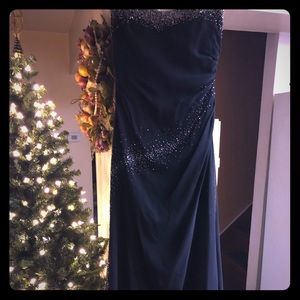 Long black holiday dress for New Years 2020